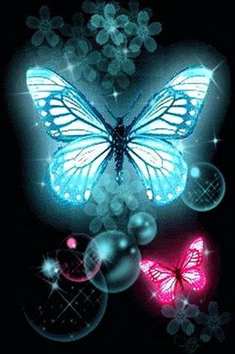blue &amp; pink butterfly glitter截图3