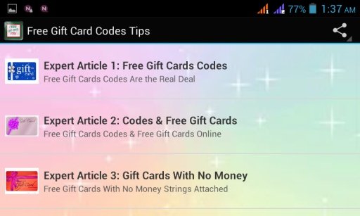 Free Gift Card Codes Tips截图4