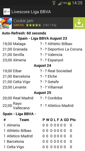 Livescore Liga BBVA截图1