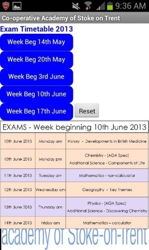 CAS Exam Timetable截图2