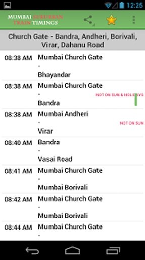 Mumbai Suburban Train Timings截图4