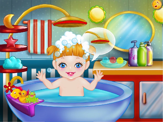 婴儿沐浴女孩子的游戏截图3