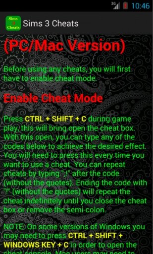 Cheats &amp; Guide for Sims 3截图1