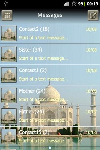 Taj Mahal GO SMS Pro theme截图3