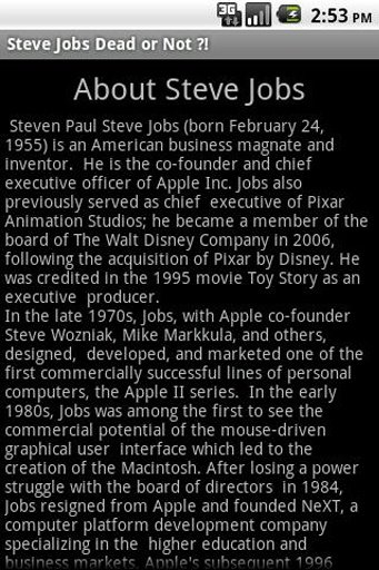 Steve Jobs Dead or Not ?截图2