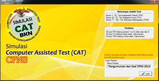 Simulasi CAT CPNS Kemenpan截图1