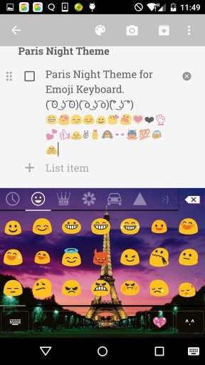 Paris Night Emoji Keyboard截图5
