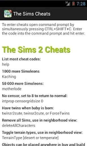 The Sims Cheats截图7