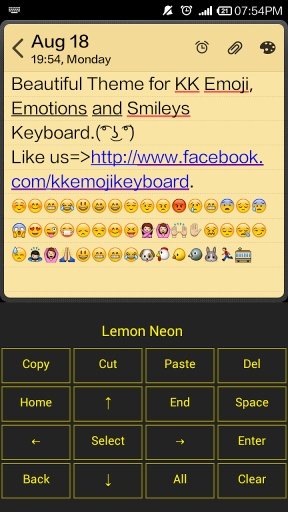 Lemon Neon - Emoji Keyboard截图2