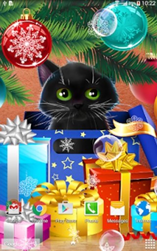 Kitten on Christmas Wallpaper截图2