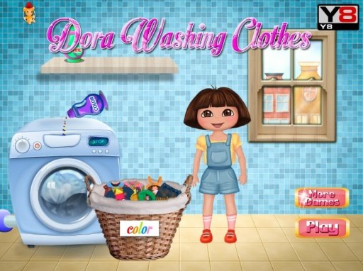 Dora Washing Clothes Kid Game截图2