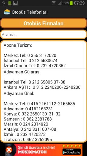 Otob&uuml;s Telefonları截图5