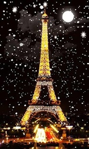 Snow Fall LWP (Eiffel Tower)截图1