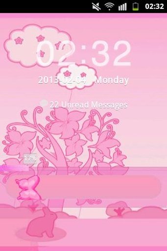 GO Locker Theme Pink Rabbit截图2