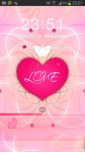 GO Locker Theme Pink Heart截图2