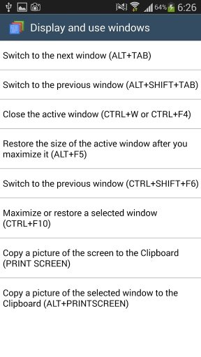 Microsoft office Shortcuts截图4