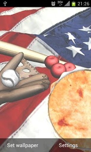 American Flag Apple Pie 3D LWP截图1