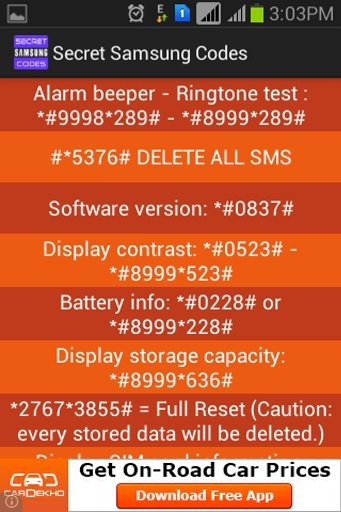 Secret Samsung Codes截图3