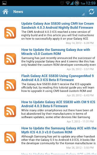 Samsung Galaxy Ace News截图2
