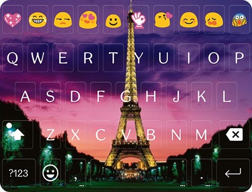 Paris Night Emoji Keyboard截图2