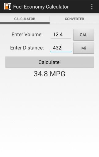 MPG Fuel Economy Calc-Convert截图2