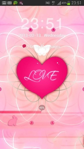 GO Locker Theme Pink Heart截图4