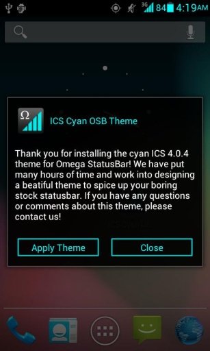 ICS Cyan Omega StatusBar Theme截图5