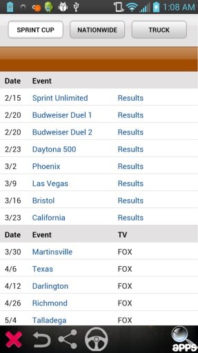 NASCAR Schedule & Results截图2