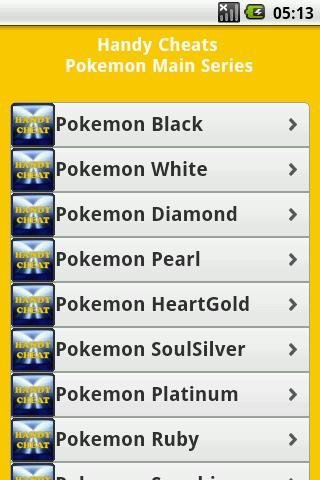 Pokemon All Series Cheats Free截图2