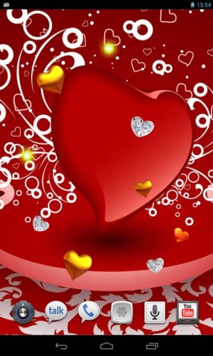 Valentines Gold Hearts HD LWP截图1