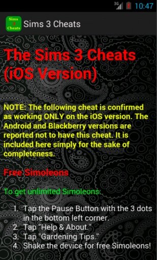 Cheats &amp; Guide for Sims 3截图4