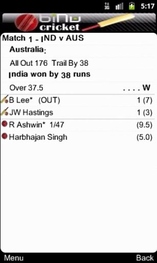 Live Cricket Scores on biNu截图2