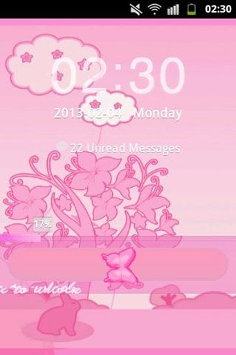 GO Locker Theme Pink Rabbit截图5