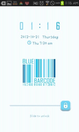 Blue Barcode GO locker theme截图2