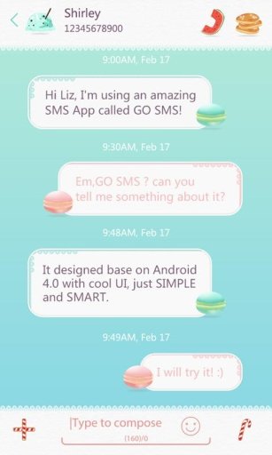 GO SMS PRO TEA TIME THEME截图1