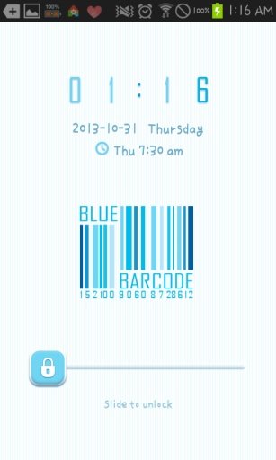 Blue Barcode GO locker theme截图1