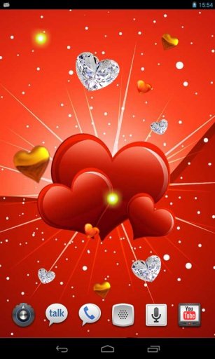 Valentines Gold Hearts HD LWP截图4