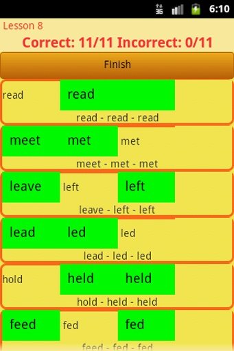 English Irregular Verbs 7 - 9截图2