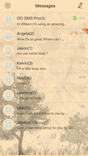 GO SMS PRO STICKY NOTES THEME截图1