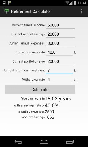 Retirement Calculator截图1