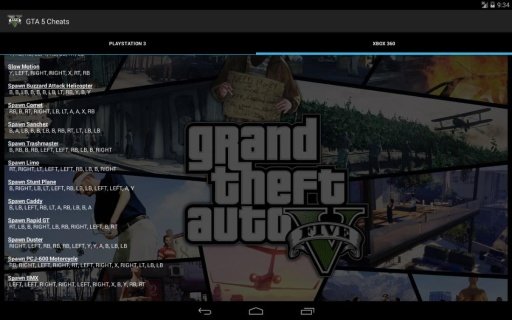 GTA 5 Cheats - PS3 and Xbox截图1