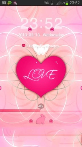 GO Locker Theme Pink Heart截图1