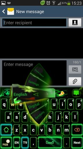 Green Flame GO Keyboard Theme截图5