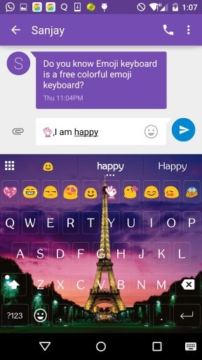 Paris Night Emoji Keyboard截图3