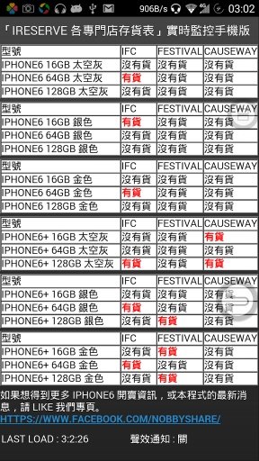 今日时尚 - 「iReserve 各专门店存货表」截图1