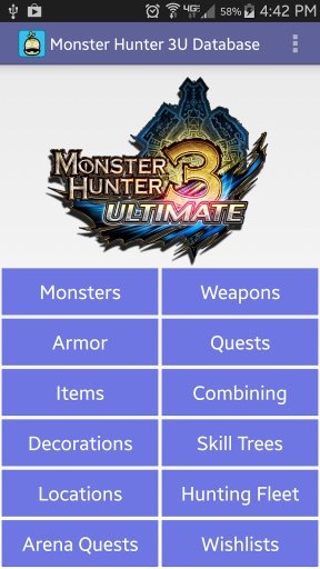 Monster Hunter 3U Database截图6