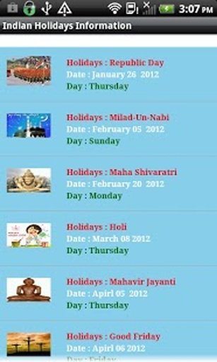 Indian holiday calendar截图1