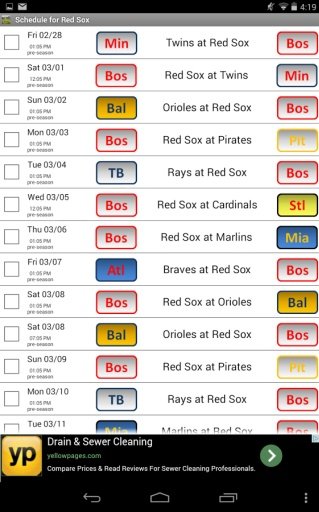 Boston Baseball Schedule截图3