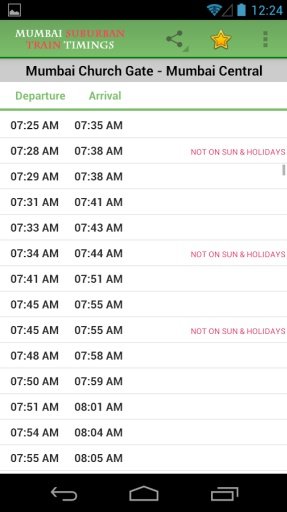 Mumbai Suburban Train Timings截图7