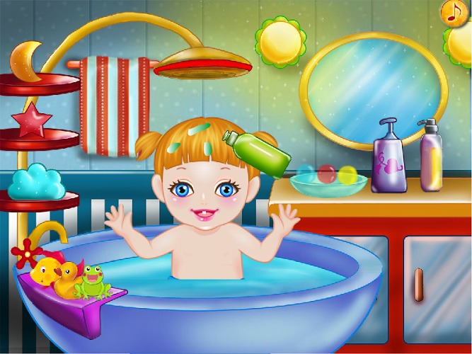 婴儿沐浴女孩子的游戏截图2